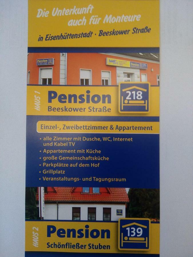 Zimmervermietung Schoenfliesser Stuben Auch Fuer Monteure Eisenhüttenstadt Eksteriør billede